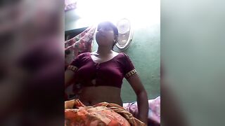 Village housewife aunty boobs pussy saree kattiya video