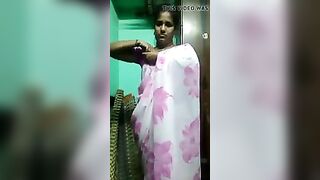 Pink saree kazhati mulai kattum tamil aunty